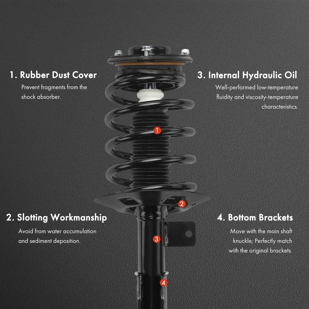 2x Front Complete Strut & Coil Spring Assy for Cadillac DeVille Eldorado Seville