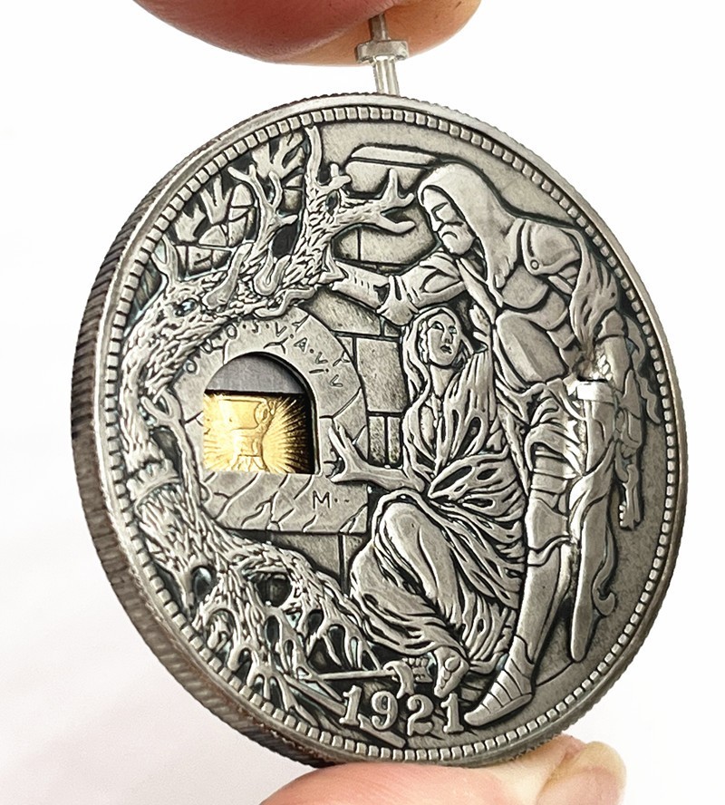 Movable Mechanism Token Hobo Nickel Holy Grail Removable Sword Roman Booteen Art