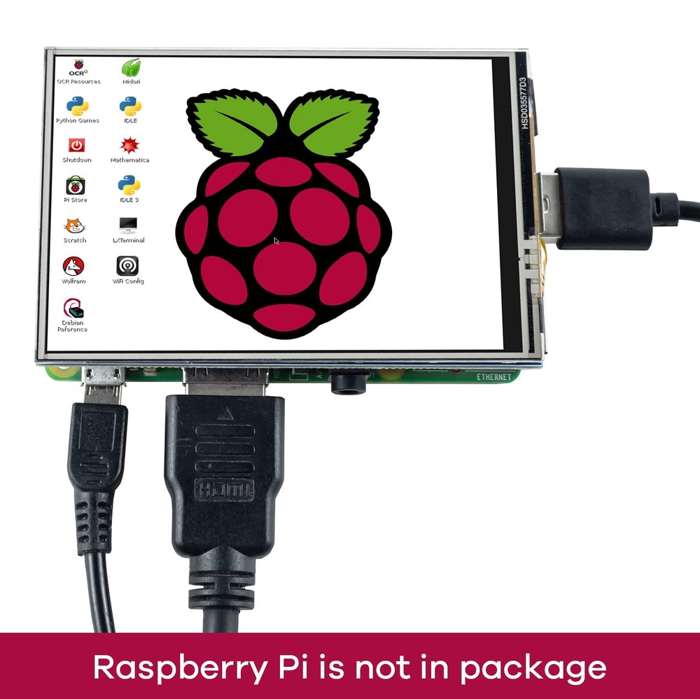 3.5" 480x320 Touch Screen TFT LCD for Raspberry Pi A/B/2B/3B/4B/5