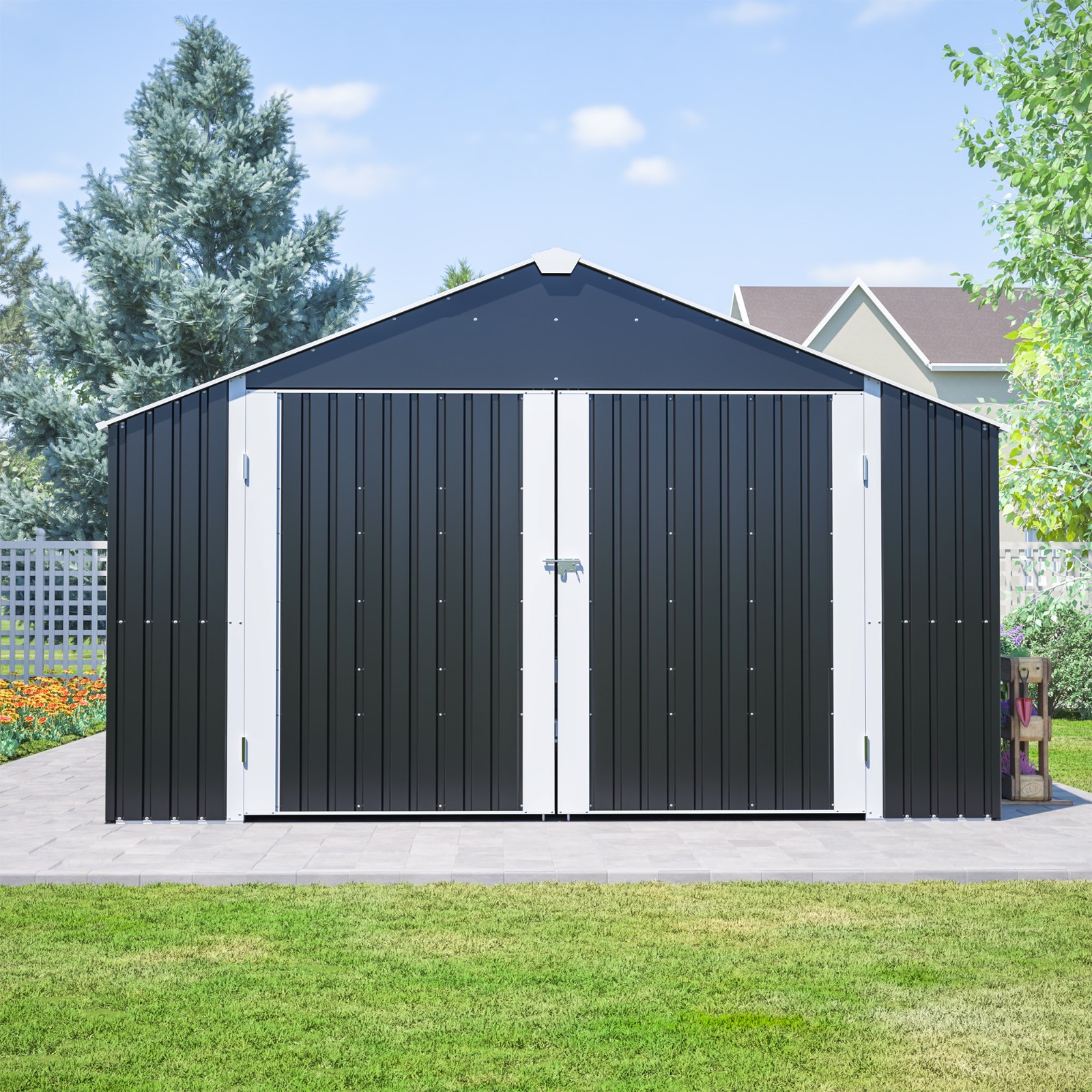 20x12 FT Outdoor Metal Garage Shed Extra Large Storage Shed 1810 CUFT for Car