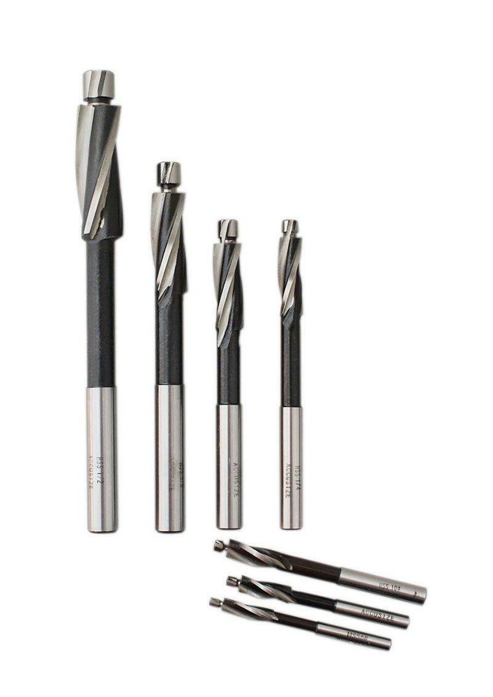 Accusize Industrial Tools H.S.S. Solid Cap Screw Counterbore Set, 3 Flute,