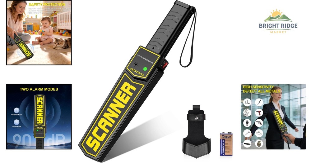 Durable Handheld Metal Detector with Adjustable Sensitivity for Enhanced Safety