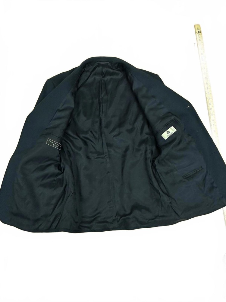 Pinstrip Black Men's soft wool blend Blazer Jacket