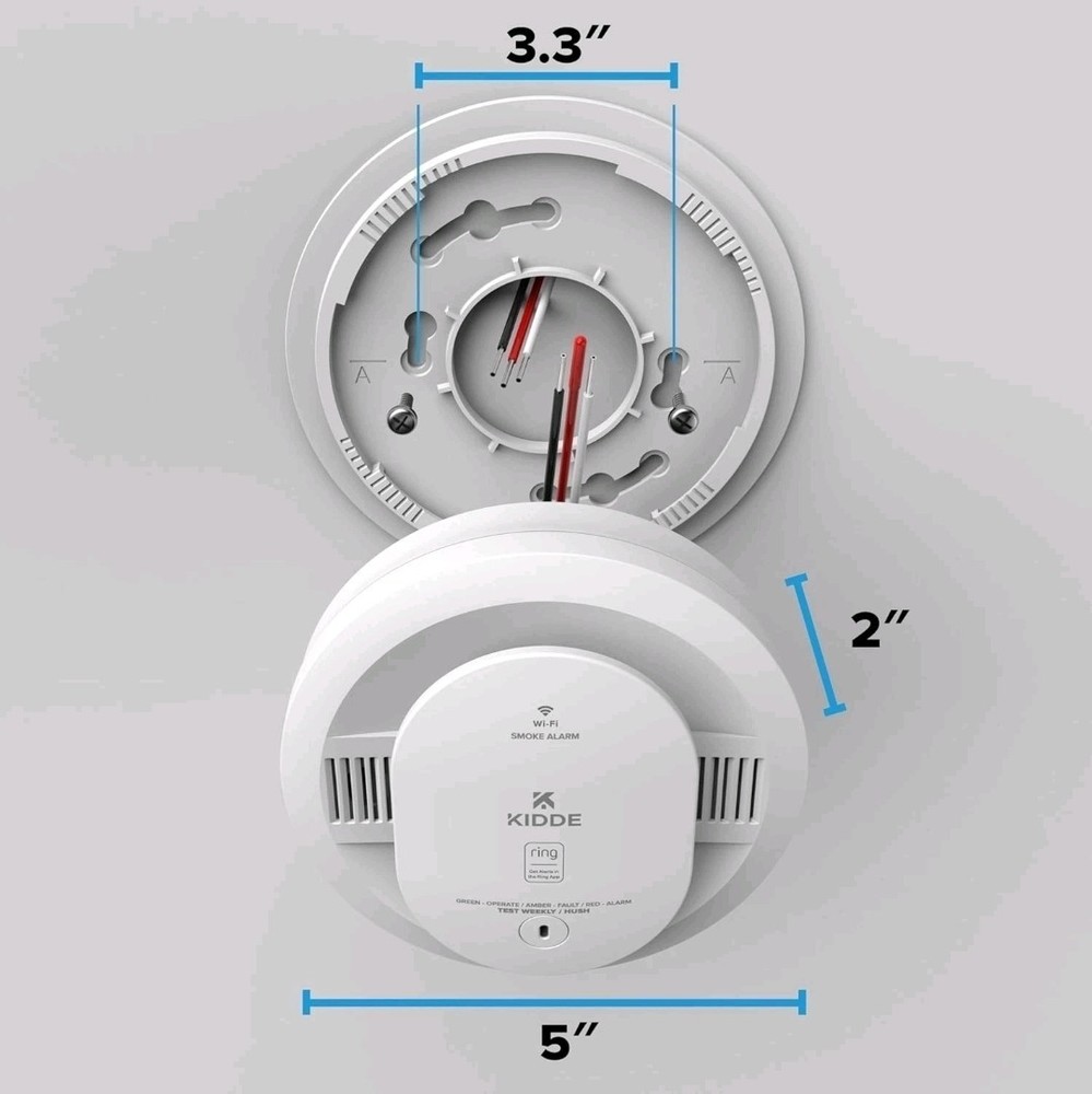 KIDDE Ring-Enabled Smart Smoke Detector, Wired, RGSAR-RW *NEW*
