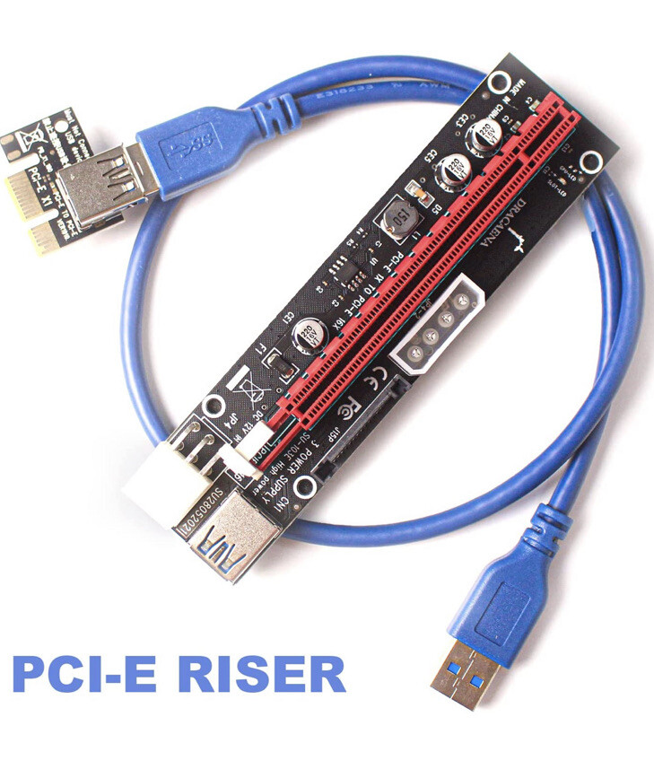 Ubit 3 Pack Latest PCI-E Riser Adapter Card + 60cm USB 3.0 Cable