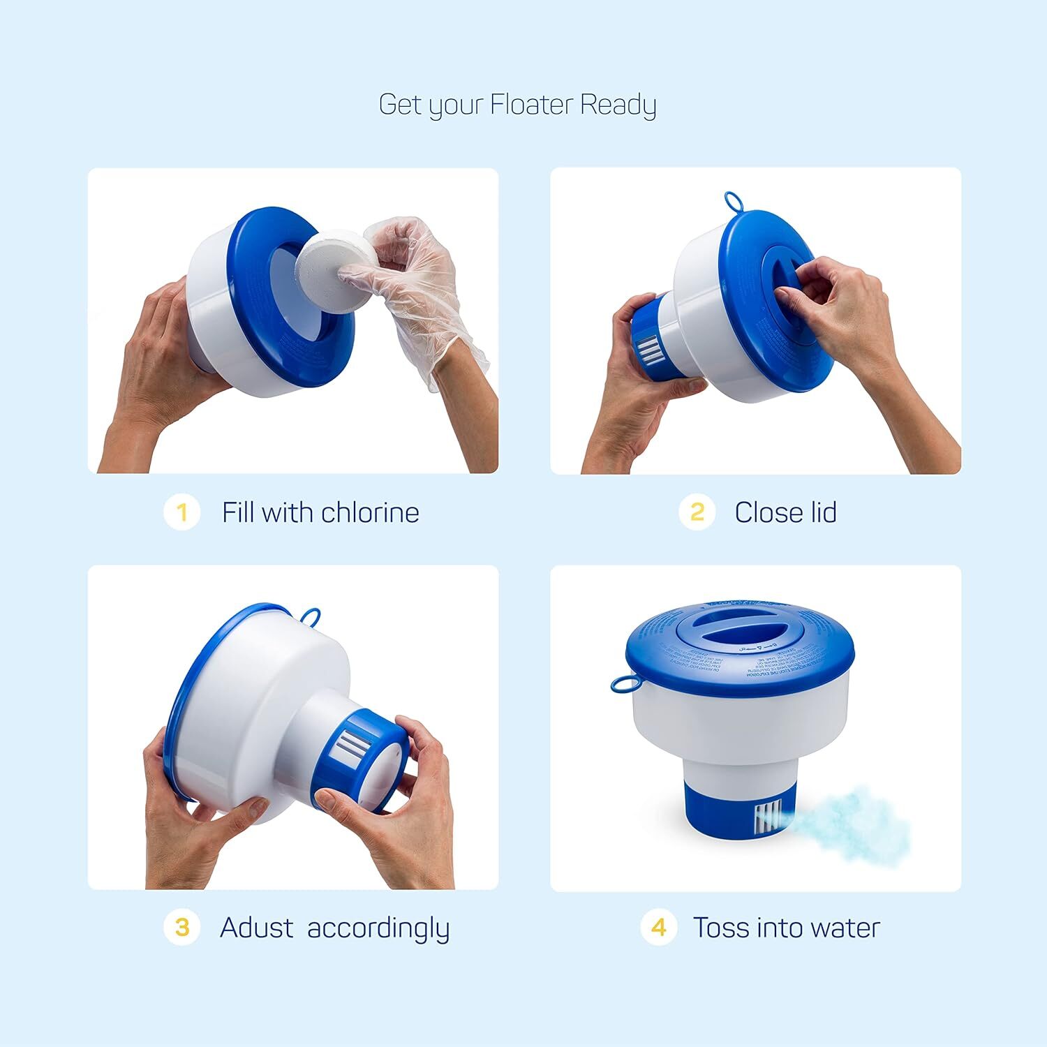Heavy Duty 7" Pool Floating Chemical Dispenser Floater for 3" Chlorine Tablets
