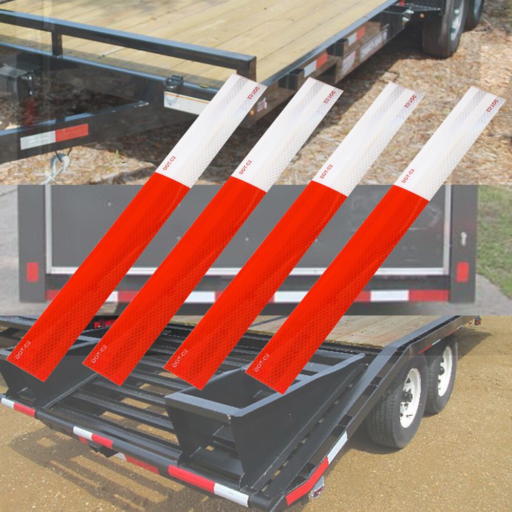 Left+Right LED Waterproof Red Trailer Boat Stud Stop Turn Tail Lights Rectangle