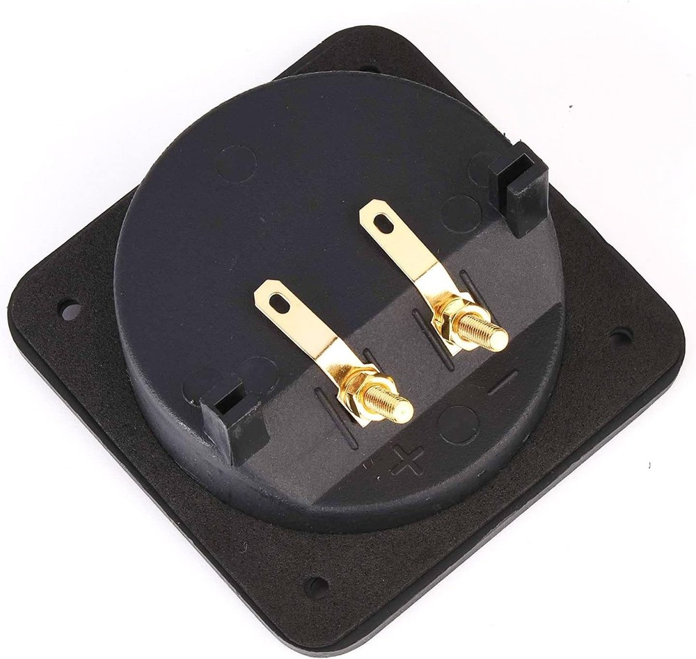 2 Pcs 3.1” Double Binding round Gold Plate Push Spring Loaded Jacks Speaker Box