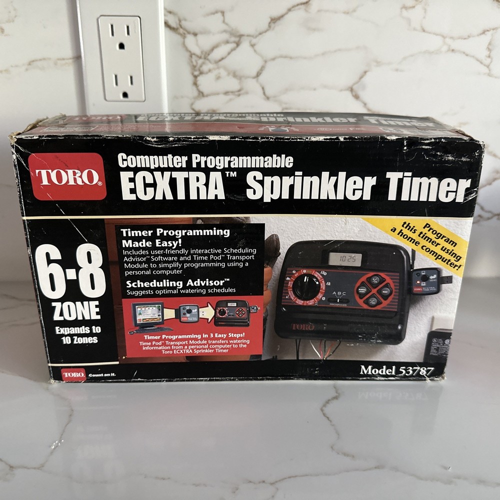TORO Ecxtra Sprinkler Timer 6-8 Zone (expand to 10) Computer Programmable 53787