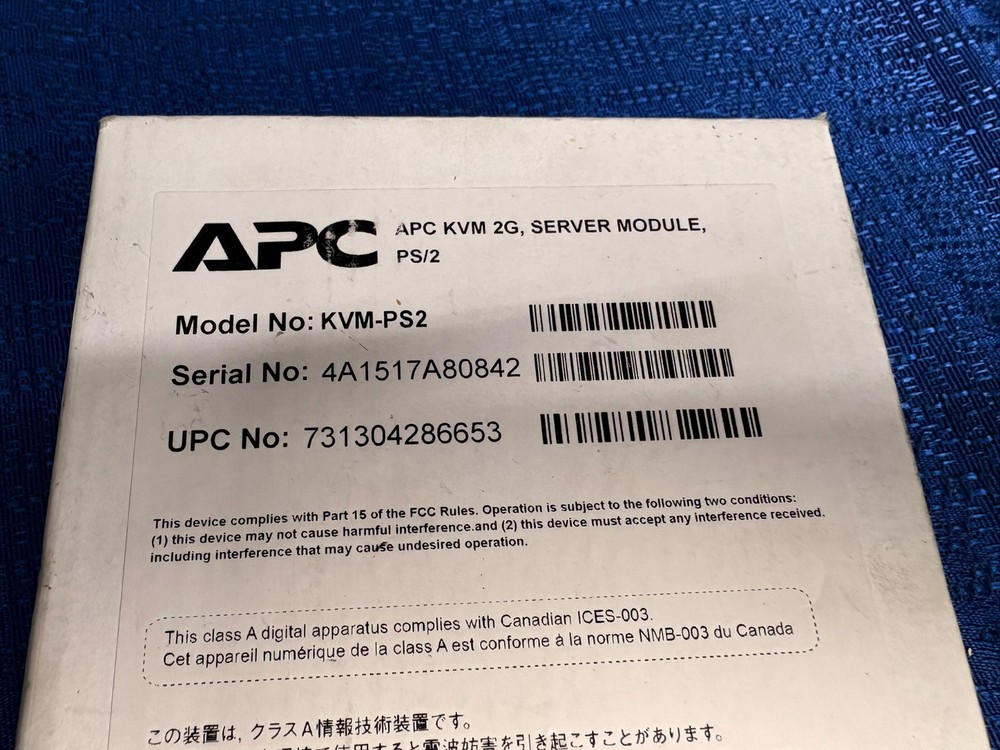 APC KVM-PS2 Adapter Cable KVM 2G Server Module PS/2 - NEW