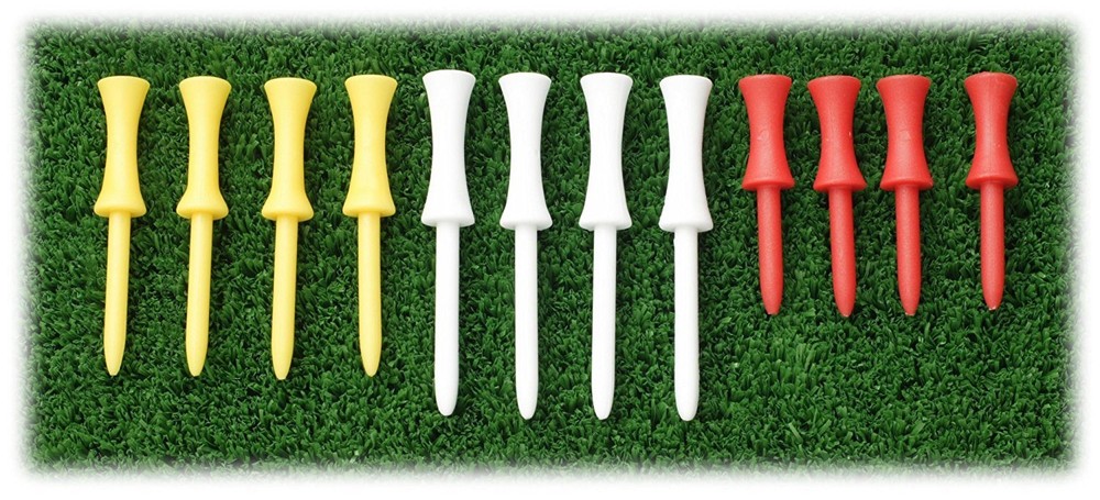 JP Lann Assorted Height Plastic Step Golf Tees - 24 tees in 3 sizes