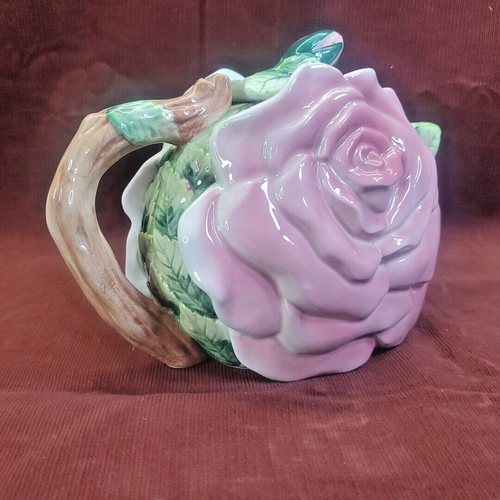 Rose 40oz Teapot Pitcher Rose and Leaf Pattern