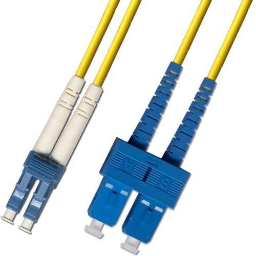2 Meter Singlemode Duplex Fiber Optic Cable (9/125) LC-SC Yellow