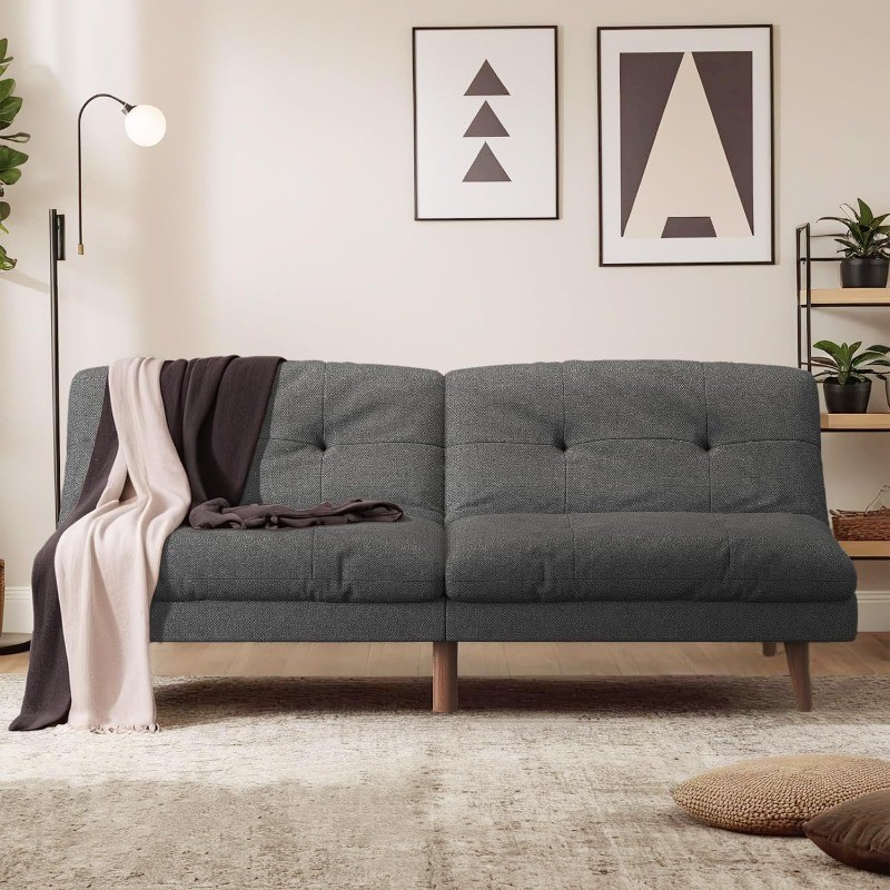 Couch Modern Futon Convertible Sleeper Sofa Bed with Adjustable Backrest
