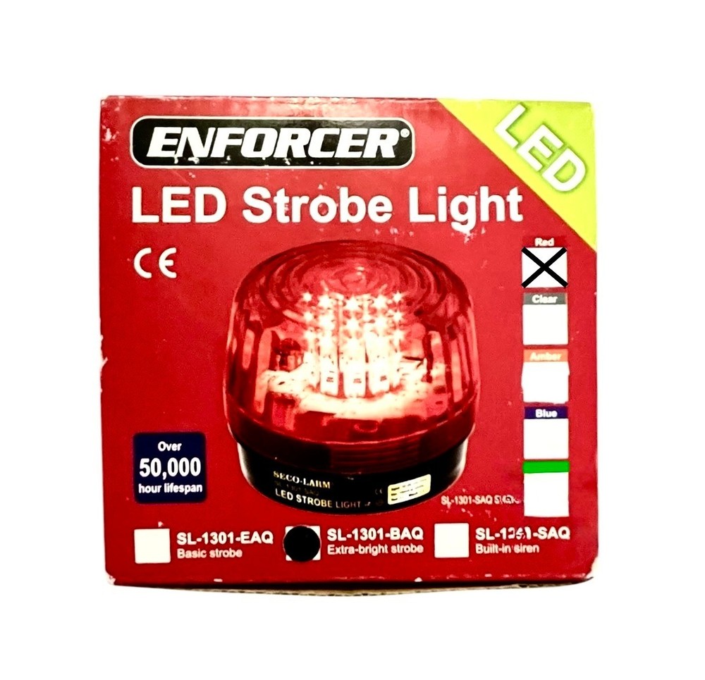 Enforcer Seco-Larm SL-1301-BAQ RED LED Strobe Light / Siren Programmable Pattern