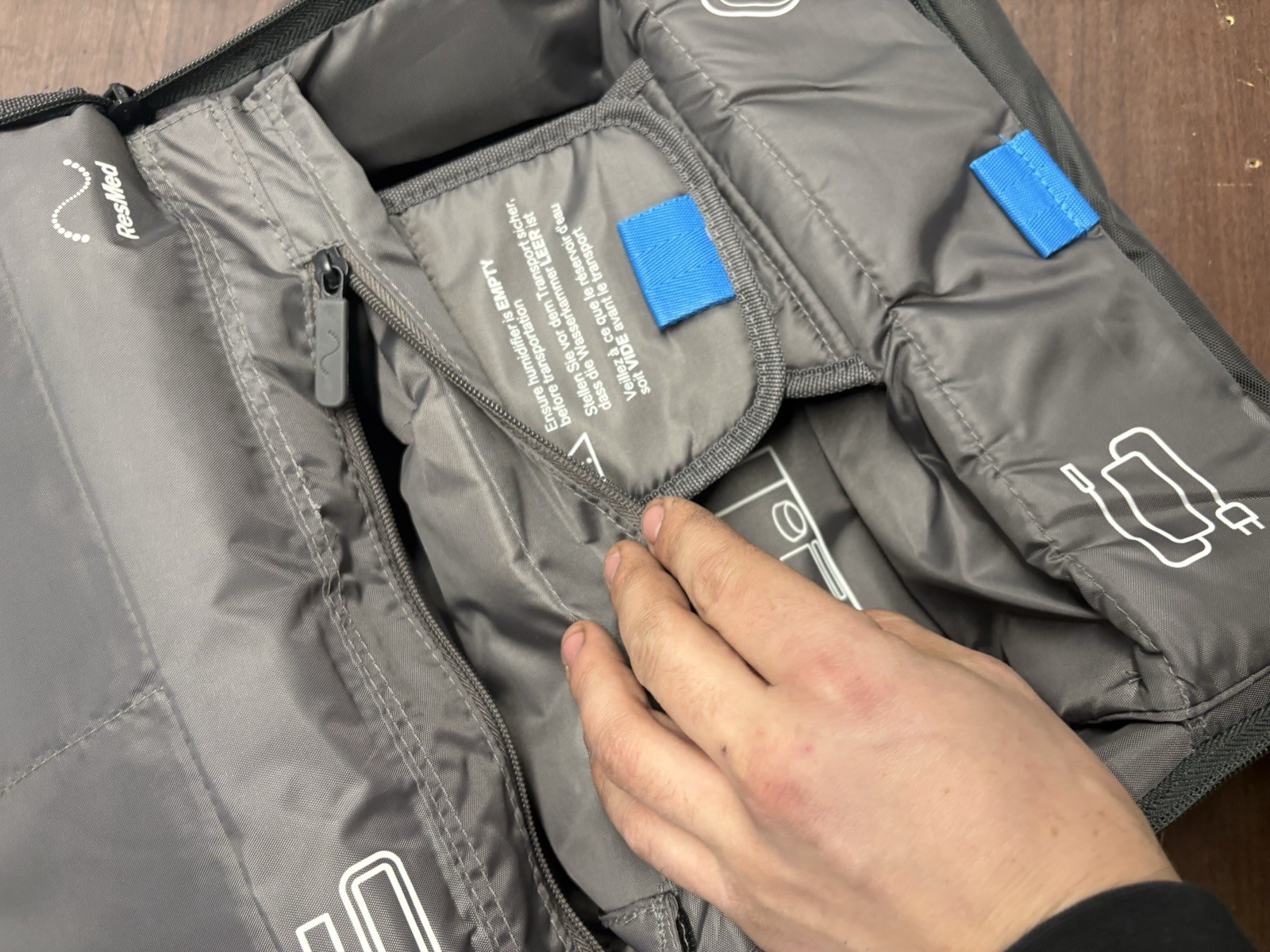 ResMed Travel CPAP Carry Case Organizer Bag Padded Gray OEM