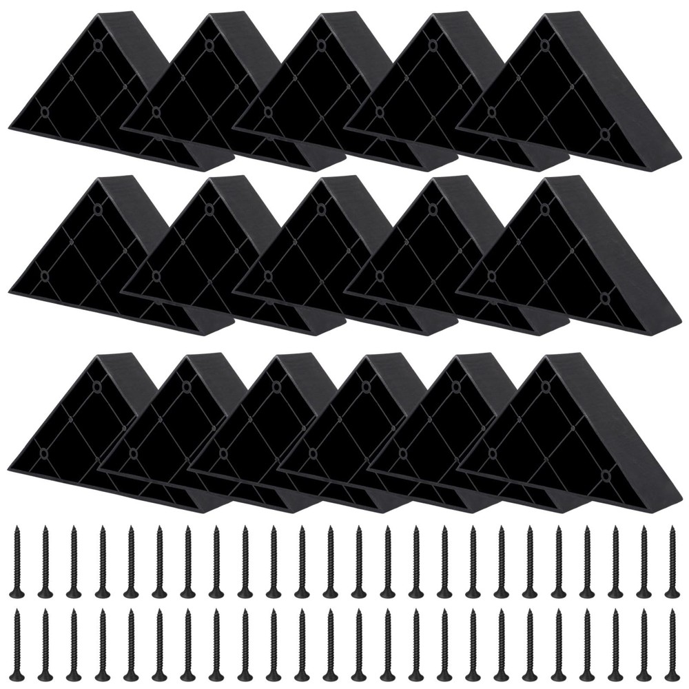 Homaisson 16pcs Couch Legs Replacement Plastic Triangle Corner Sofa Legs Blac...