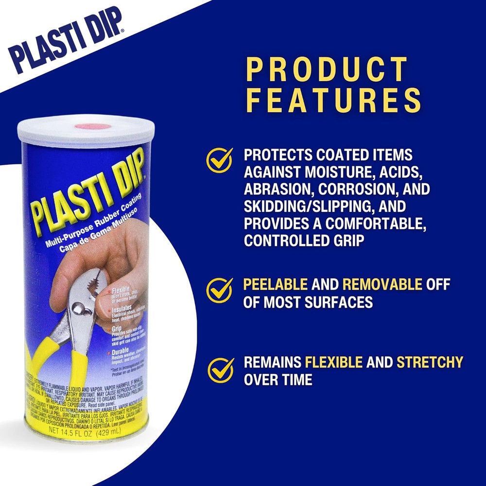 Red Liquid Rubber Dip Can - 14.5 Oz Peelable Coating for Tools & DIY Projects