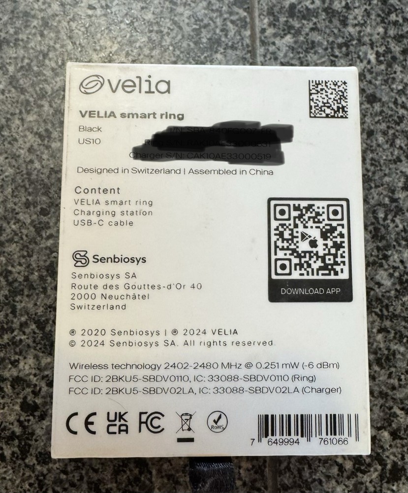 Velia Smart Ring Size 10 New In Box