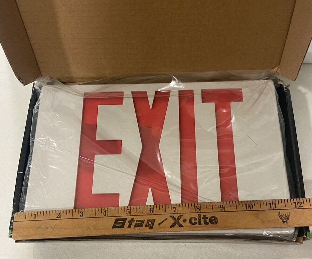 All Pro Exit & Emergency Lighting Sign LED Red Green Wall Ceiling End Mount NOS