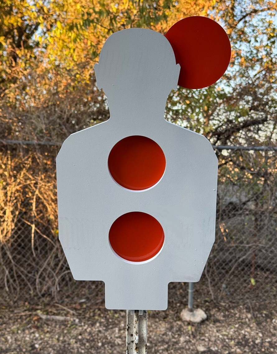 [SR] 3/8" Steel Dueling Tree Reactive Target 10"x18" Torso with 3 Swivel Paddles