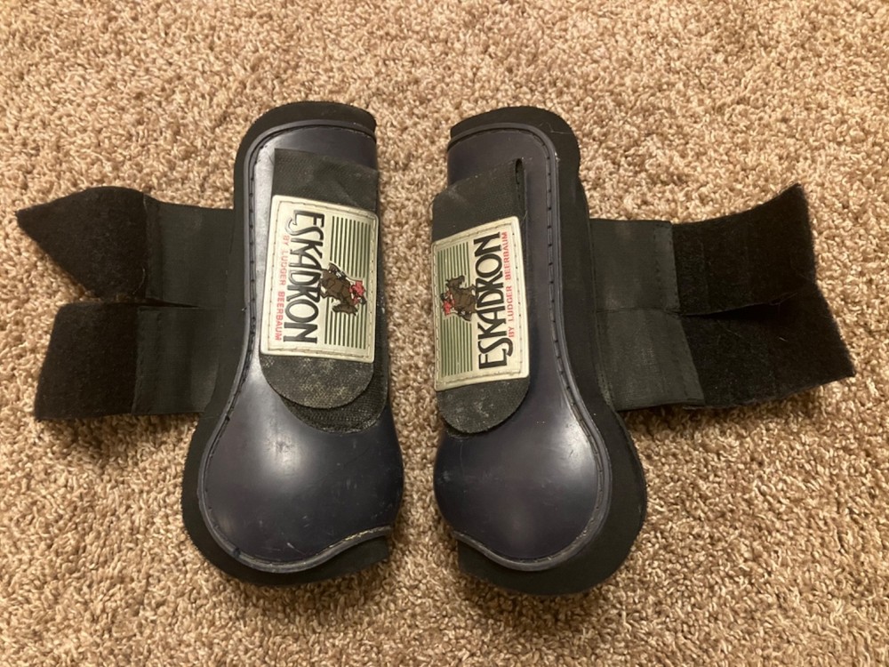 Eskadron pony size open front jumping boots navy