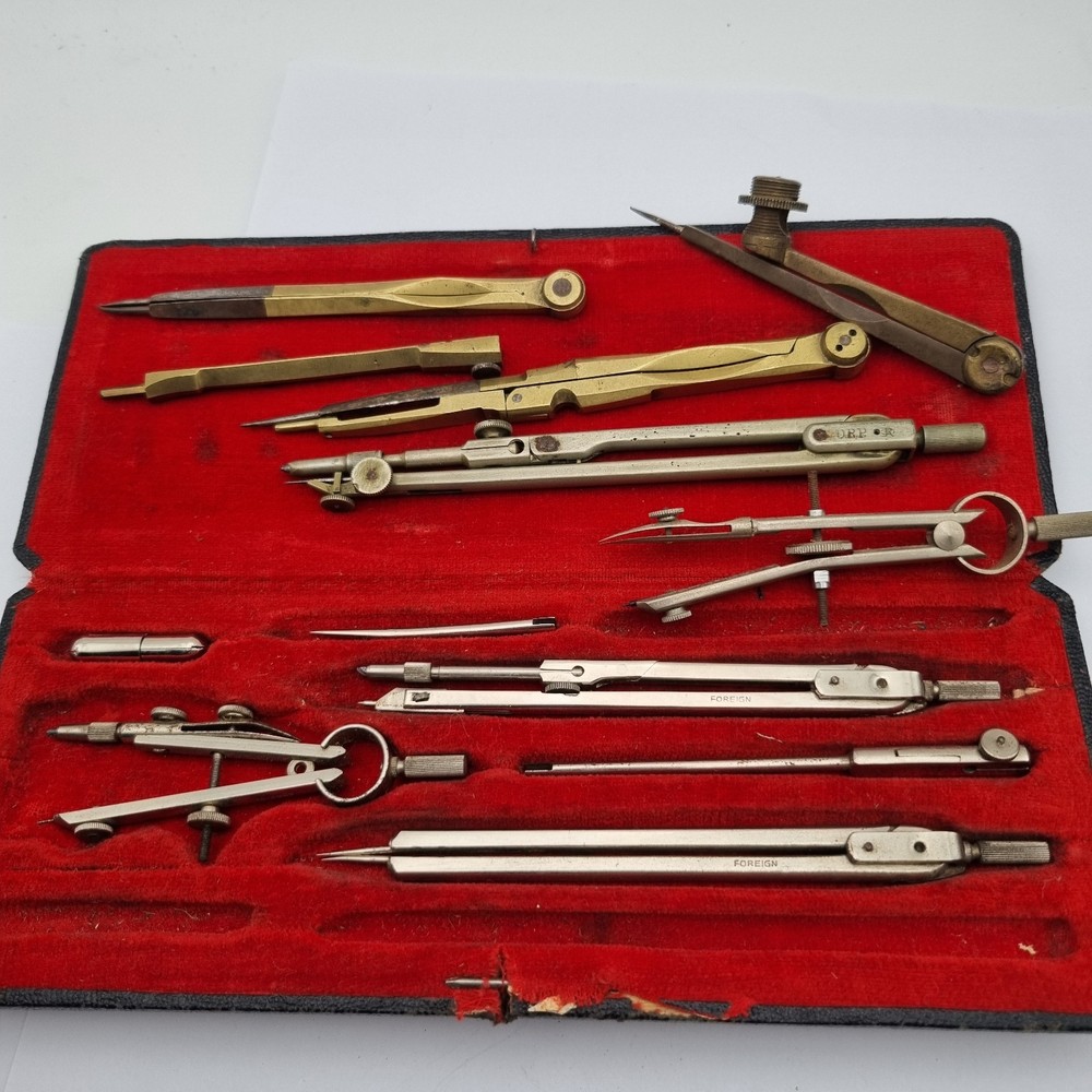 Vintage Technical Instruments Compass Etc DRP & Foreign Mark Drawing Engineering