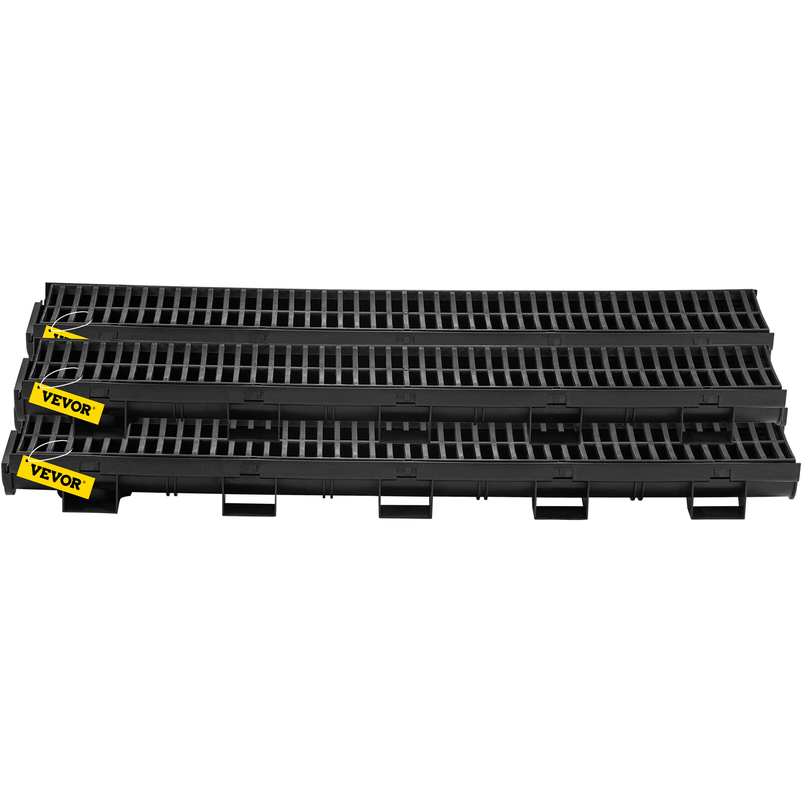 VEVOR Drainage Trench Driveway Channel Drain Kit Plastic Grate-5.8"x3.1"-5 Pack