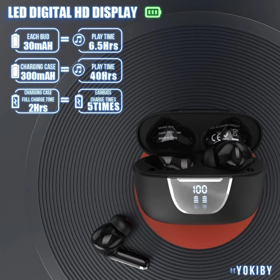 2026 Wireless Bluetooth 5.3 Earbuds Headphones For iPhone Samsung Galaxy Android