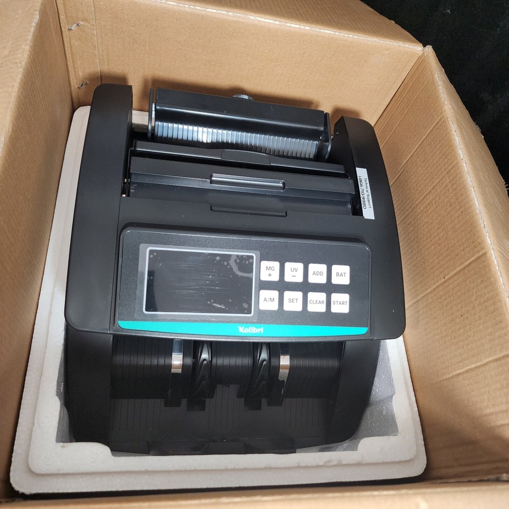 Kolibri Automatic bill counter. Open box tested. UV Counterfeit Detection.