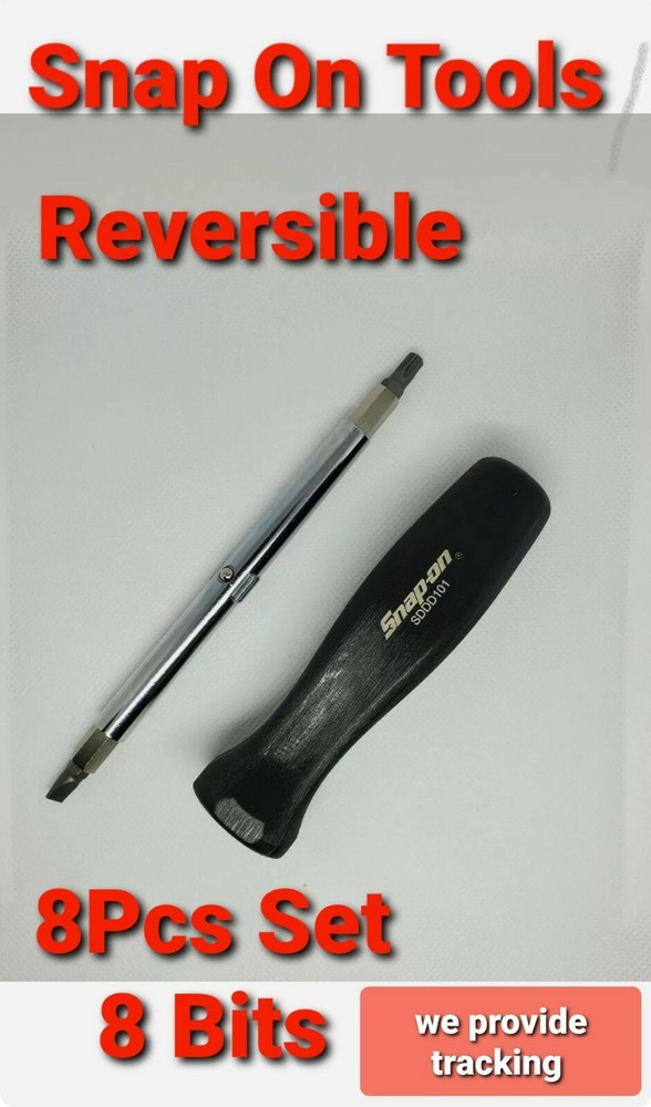 Snap on tools Reversible screwdriver 8 Pcs set, 8 Bits Torx, Flat, Philips NEW!!