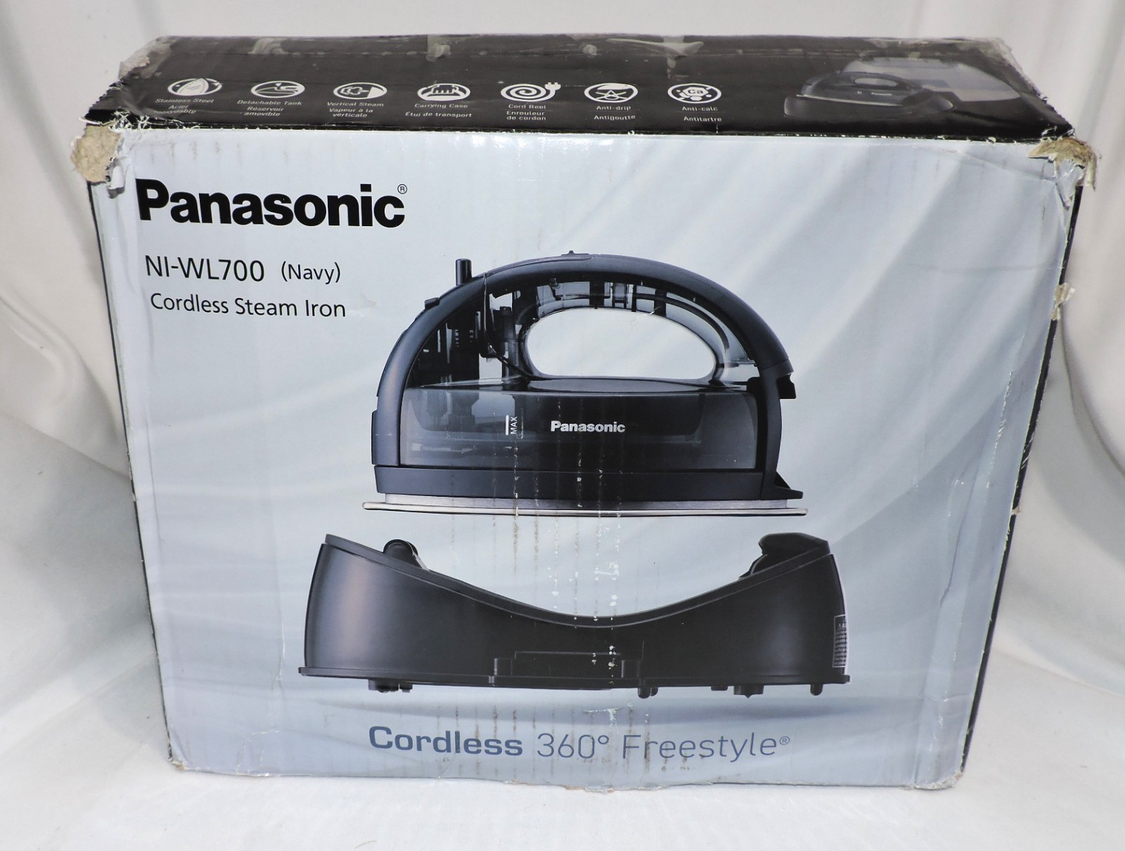 Panasonic Cordless Iron, Steam Dry 1500W Wide Stainless Steel NI-WL700A #4889