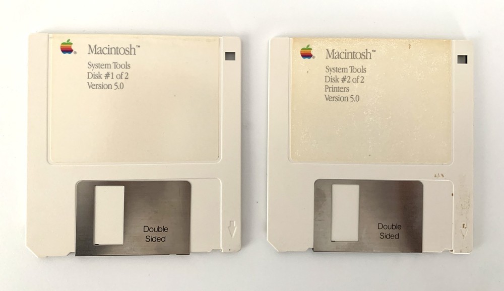 Apple Macintosh System Tools Disk 1&2 690-5185-A/690-5166-A 1 & 2 V 5.0 3.5 Disk