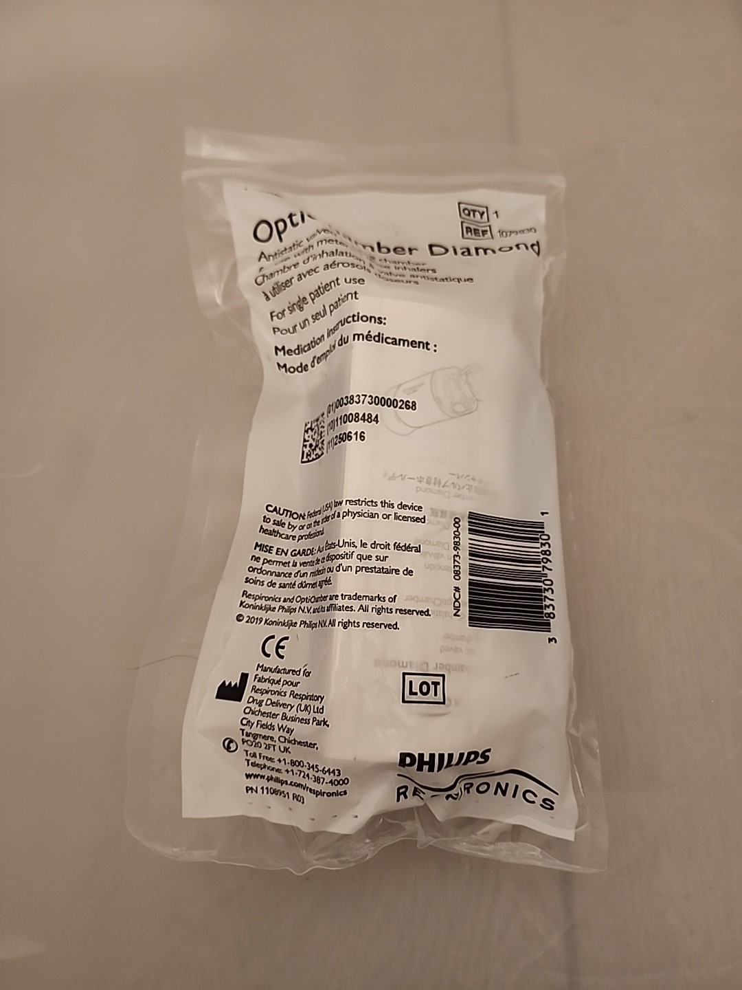 Philips Respironics Opti Chamber Diamond 1079830 FREE SHIPPING