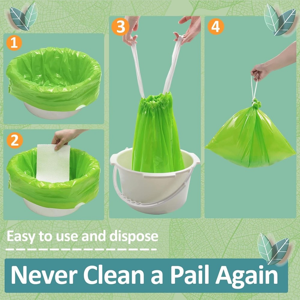 Commode Liners For Bedside Commode Vanilla Disposable Bags 100pcs Universal Fit