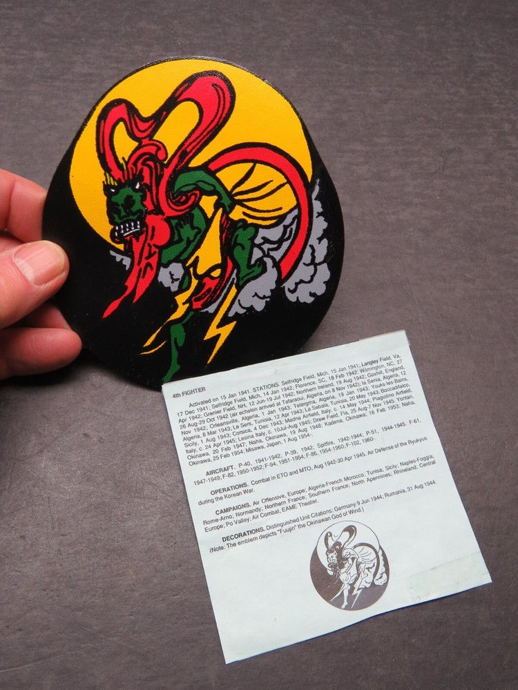 WW2 AAF 4th Fighter Squadron Replica Leather Jacket Patch