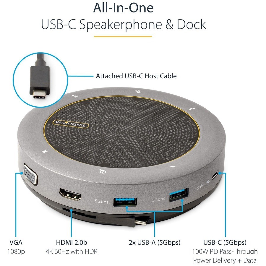 Startech Usb-c Conference Speaker Mini Dock (dktbrspmpd)