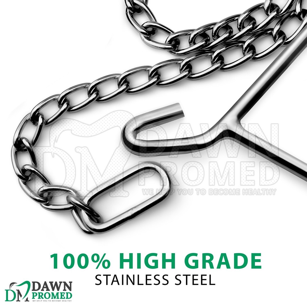 4 Pcs OB Calf Puller Hook & Chain Set 30" 45" 60" Veterinary Instruments