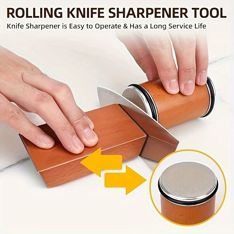 2 Angles Rolling Knife Sharpener Kit Grinding Stone Sharpening System Diamonds
