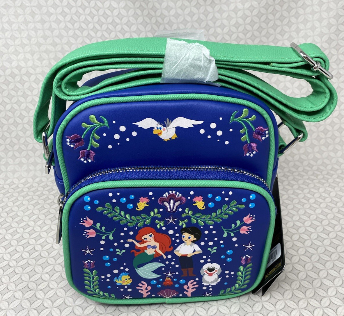 BoxLunch Loungefly Disney The Little Mermaid Ariel & Eric Floral Crossbody Bag