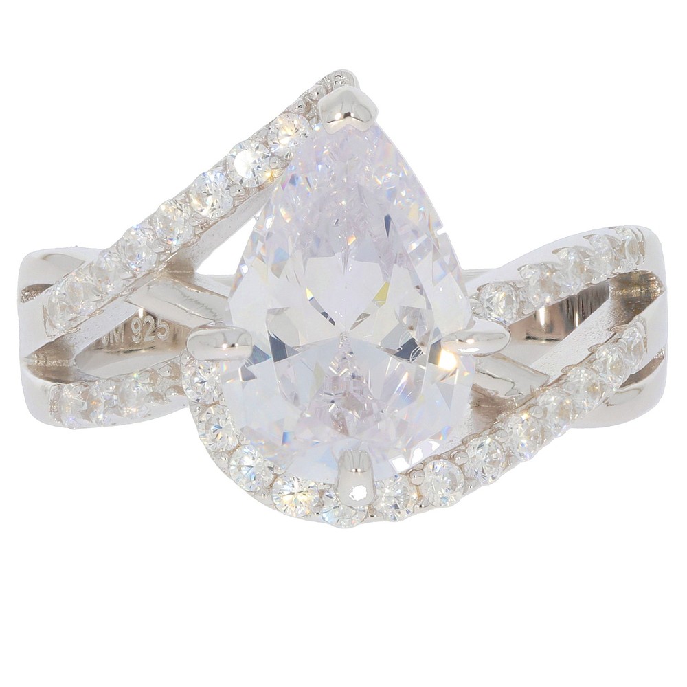 Sterling Silver Semi Mount Ring Setting Pear PE 12X8mm Bypass