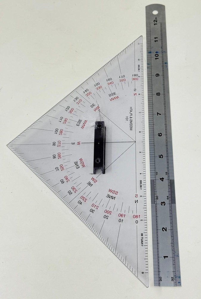 New Weems & Plath Protractor Triangle with Handle in Plastic Sleeve