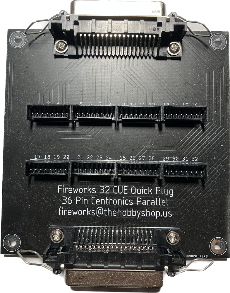 Fireworks 32 CUE 36 Pin R/A Mount Centronics Quick Plug FireOne, Starfire System
