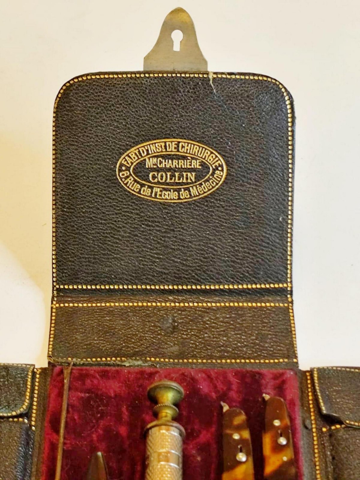 VERY ANTIQUE SURGICAL"COLLIN"FOLDING SCAPEL SET MEDICAL INSTRUMENT-FREE SHIPPING