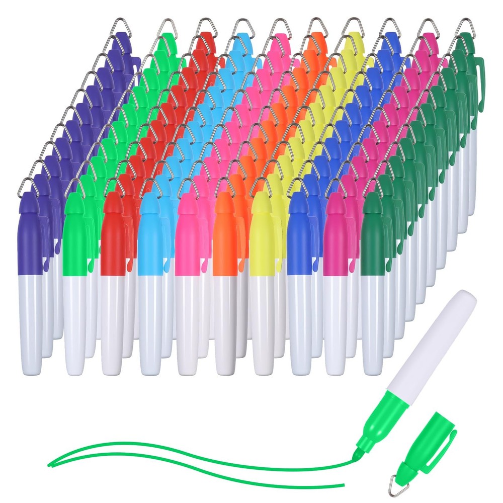 100 Pcs Mini Permanent Markers for Nurses Mini Markers with Golf Keychain Cli...