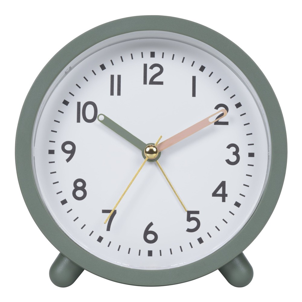Green Mini Analog Alarm Clock Compact