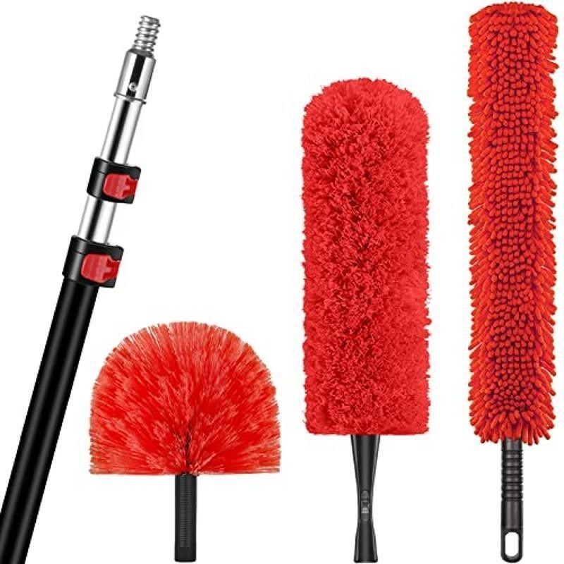 20ft High Reach Dusting Kit W/ Telescopic Pole Cobweb & Microfiber Duster New