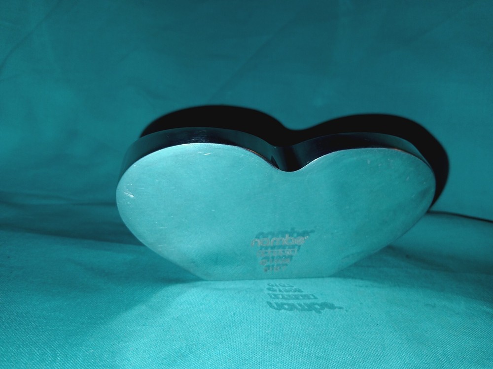 Nambe heart-shaped "Studio" clock