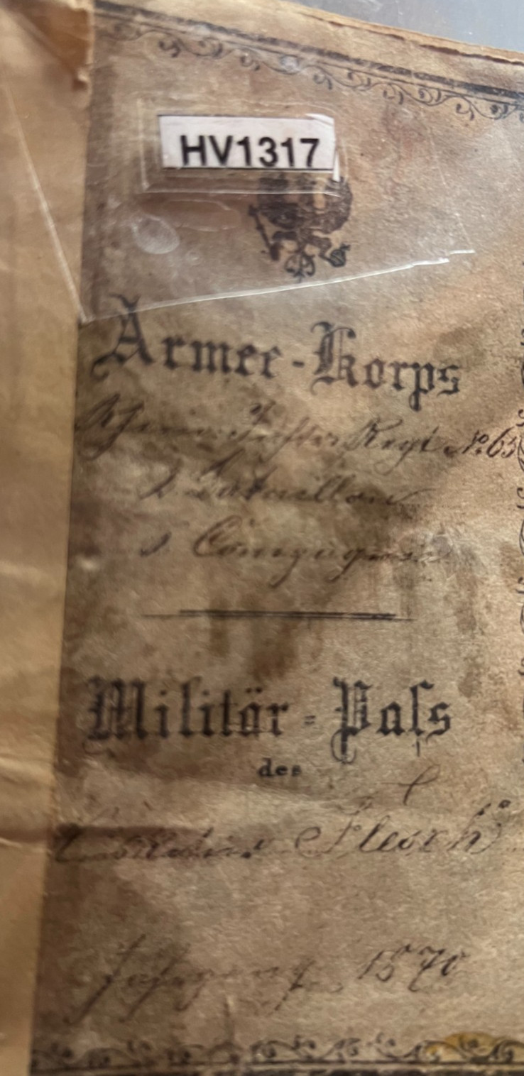 Franco-Prussian War 1870/1871 German Military ID Musketeer Johan Fleisch RARE!