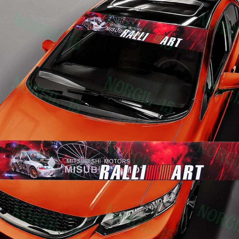 Front Window Windshield Vinyl Banner Decal Sticker For Mitsubishi EVO RALLIART